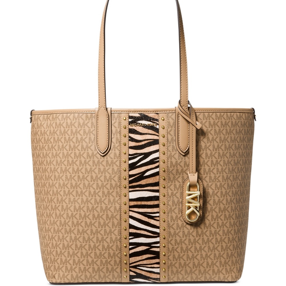 Michael Kors Logo Eliza Large Tiger East West Open Tote
